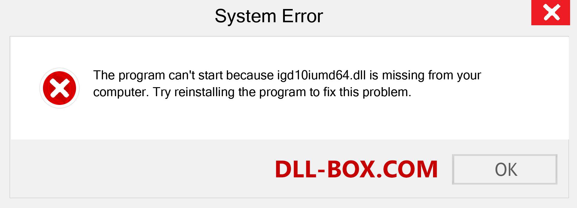  igd10iumd64.dll file is missing?. Download for Windows 7, 8, 10 - Fix  igd10iumd64 dll Missing Error on Windows, photos, images
